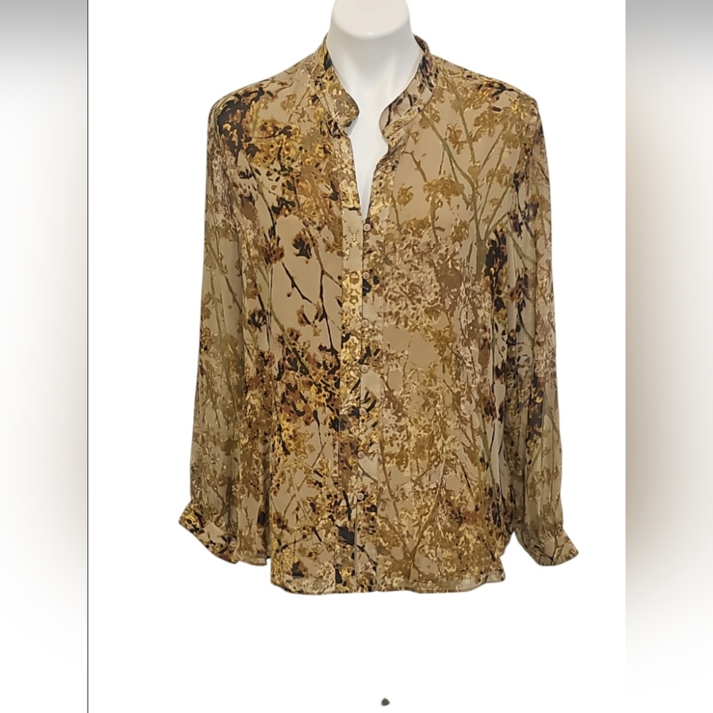 Coldwater Creek Floral Button-Up Blouse